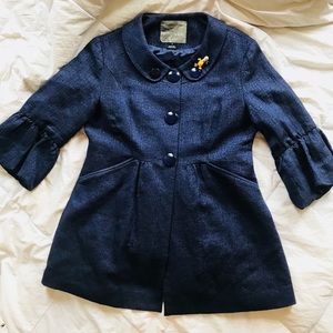 Metallic Navy Blue Trench